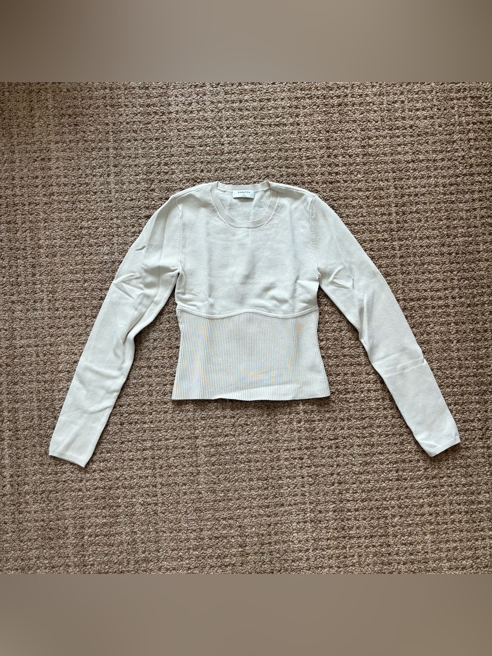 Aritzia Beige Contour Long Sleeve Knit S